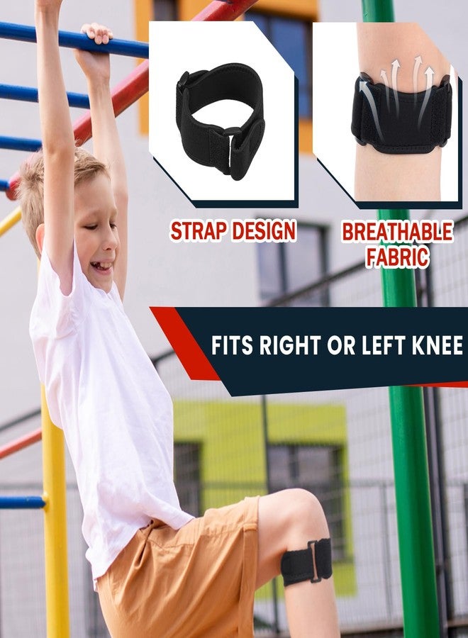 RoundFunny 2 Sets Kids Osgood Schlatter Knee Brace Youth Kids Patella Brace Strap with 3 Different Length Adjustable Patellar Tendon Support Straps Knee Pain Relief Knee Strap Brace Support for Sports - Image 4